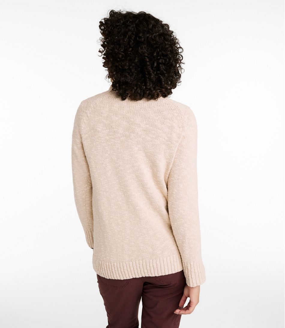 Women's Cotton Ragg Sweater, Funnelneck Pullover - Image 3