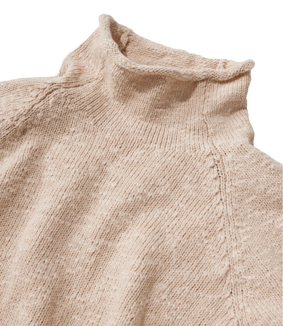 Women's Cotton Ragg Sweater, Funnelneck Pullover - Image 4