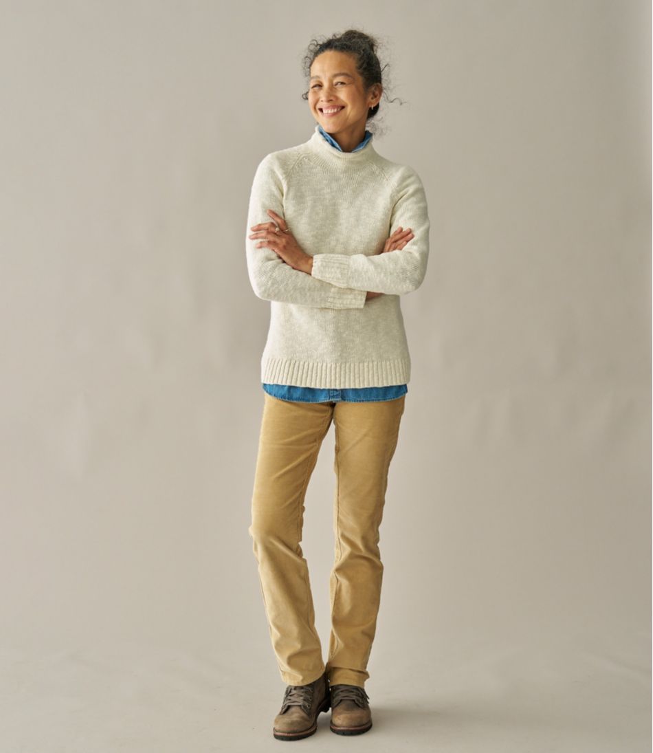 Women's Cotton Ragg Sweater, Funnelneck Pullover - Image 6