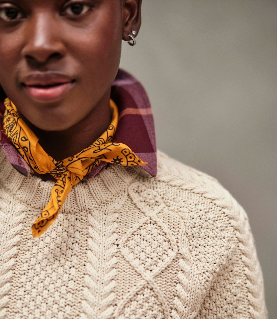 Women's Signature Cotton Fisherman Sweater, Crewneck - Image 6