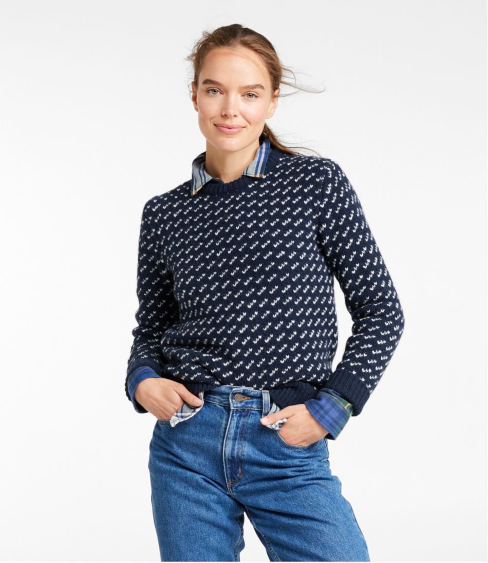 Women's Bean's Classic Ragg Wool Sweater, Crewneck Bird's-Eye - Image 2