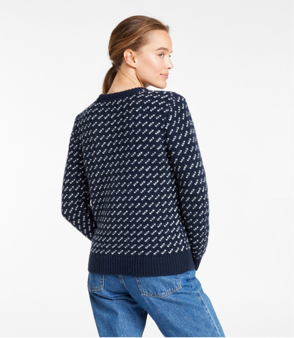 Women's Bean's Classic Ragg Wool Sweater, Crewneck Bird's-Eye - Image 3