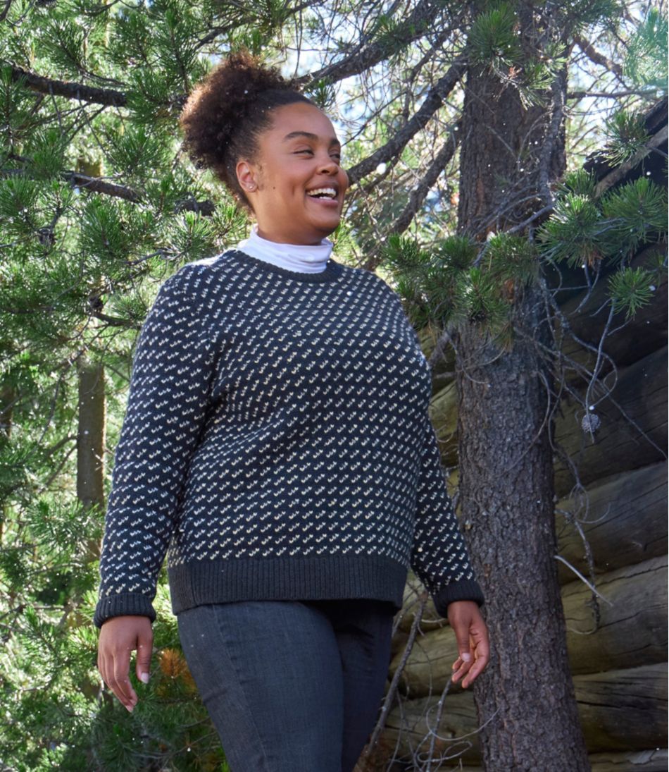 Women's Bean's Classic Ragg Wool Sweater, Crewneck Bird's-Eye - Image 4