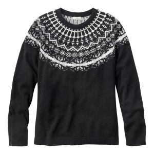 Women's Classic Cashmere Sweater, Crewneck Fair Isle