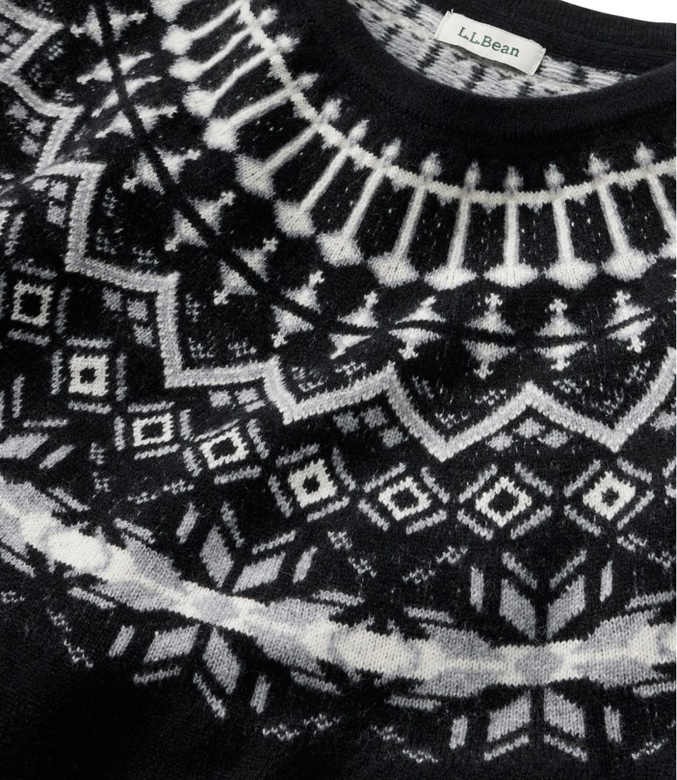 Women's Classic Cashmere Sweater, Crewneck Fair Isle - Image 4
