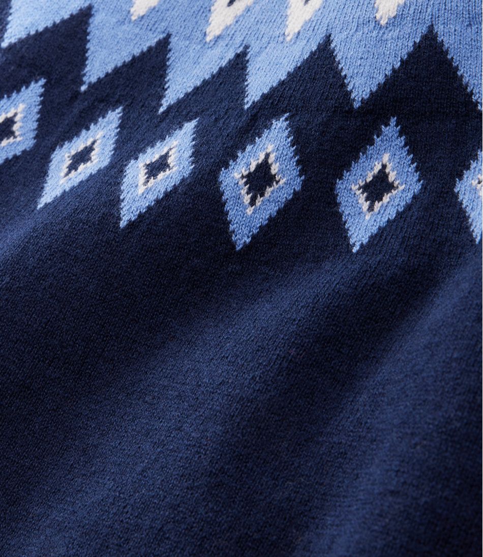 Women's Cotton/Cashmere Sweater, Turtleneck Fair Isle - Image 5