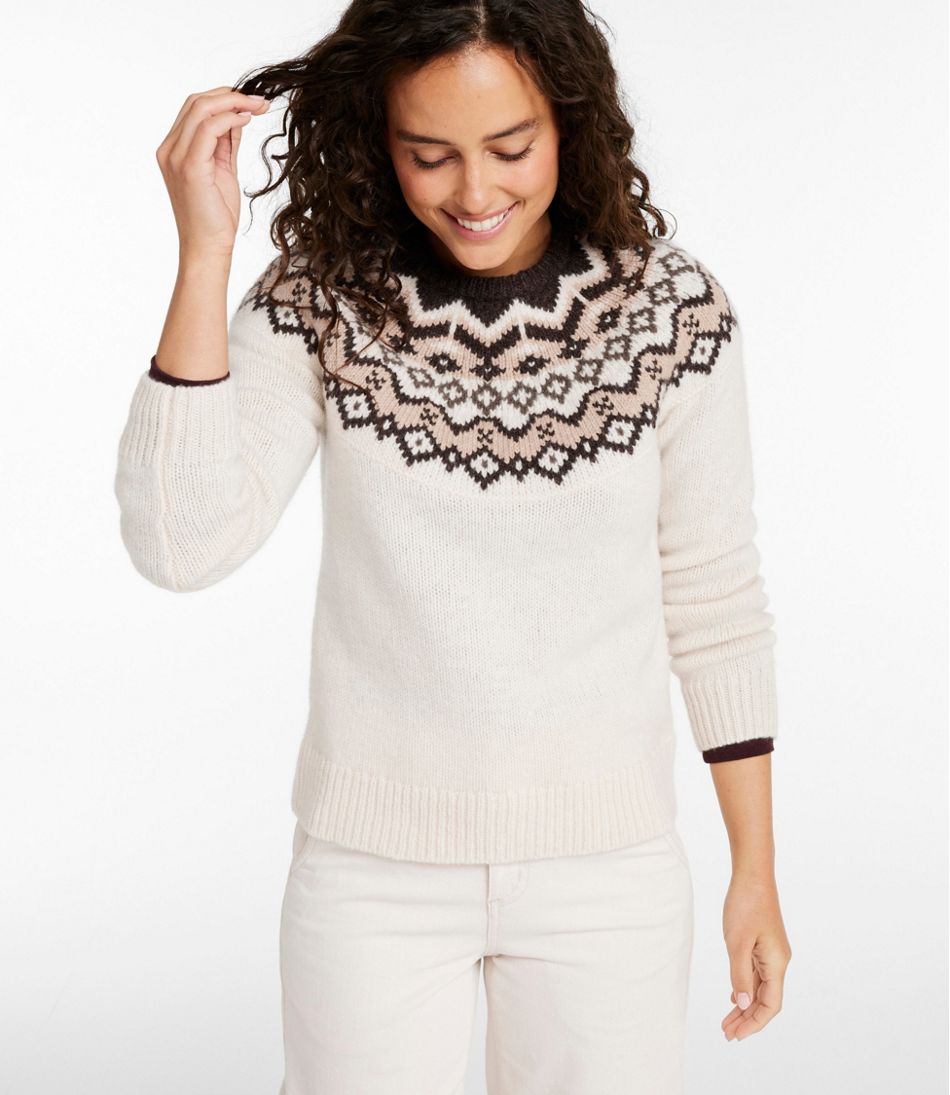 Women's Bean's Classic Ragg Wool Sweater, Crewneck Fair Isle - Image 2