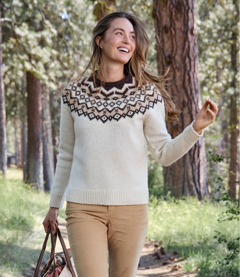 Women's Bean's Classic Ragg Wool Sweater, Crewneck Fair Isle - Image 6