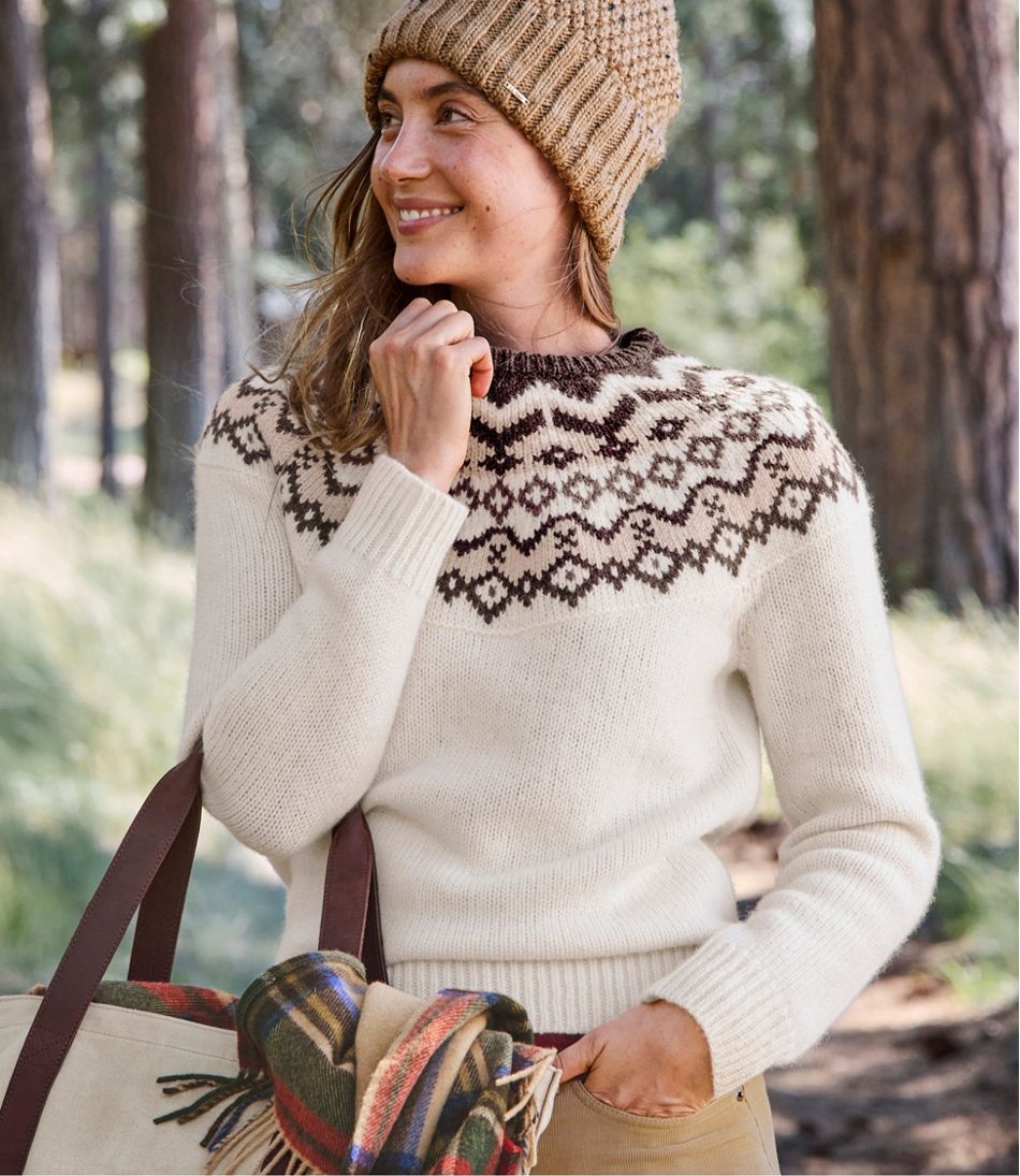 Women's Bean's Classic Ragg Wool Sweater, Crewneck Fair Isle - Image 7