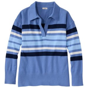 Women's Cotton/Cashmere Sweater, Polo Stripe