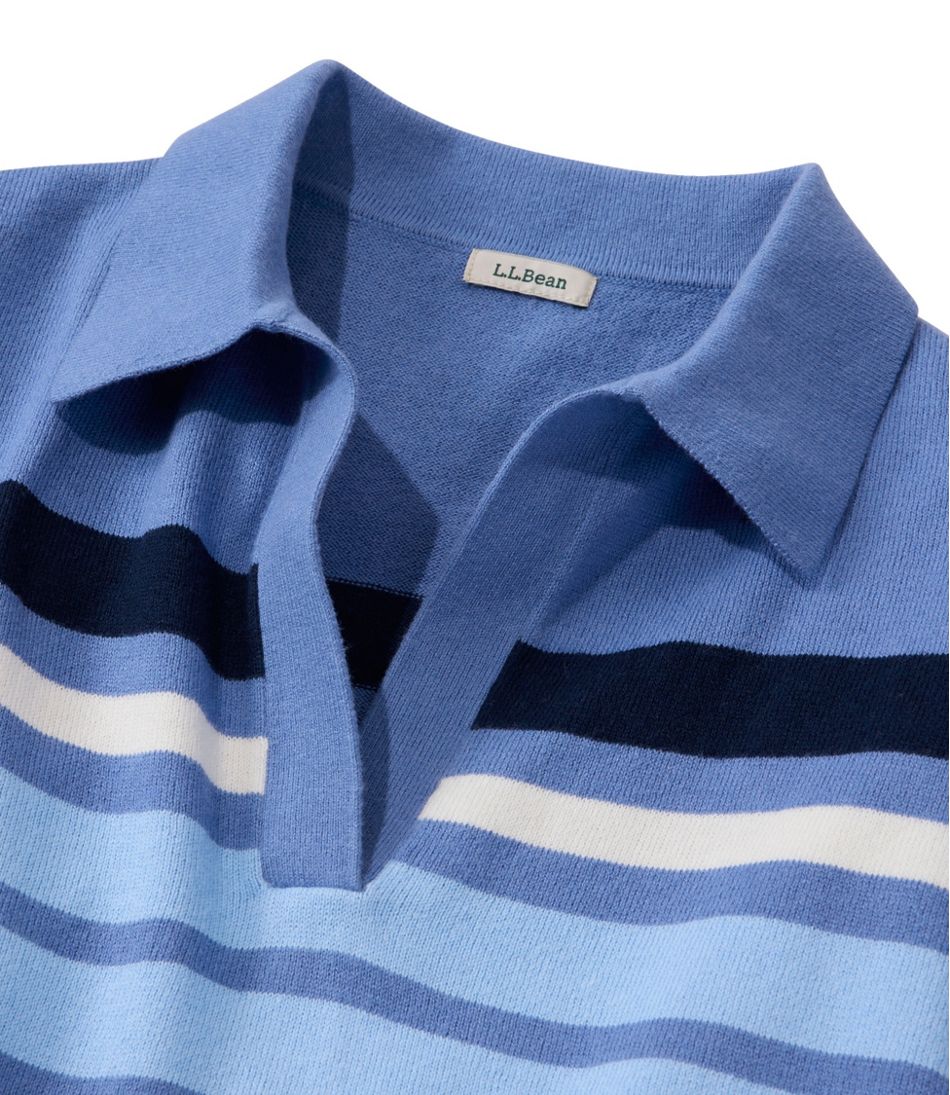 Women's Cotton/Cashmere Sweater, Polo Stripe - Image 4
