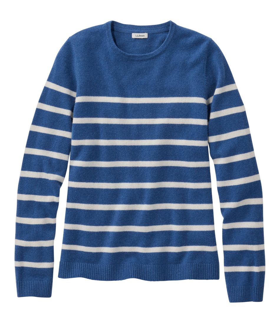 Women's Classic Cashmere Sweater, Crewneck Stripe