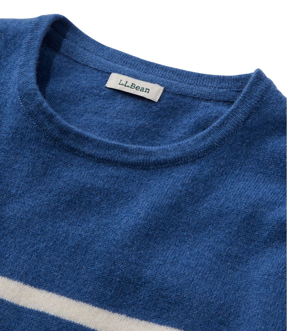 Women's Classic Cashmere Sweater, Crewneck Stripe - Image 4