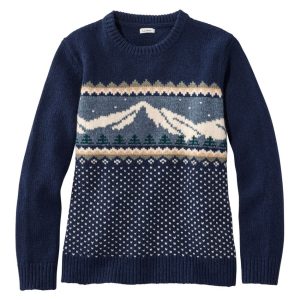 Women's Bean's Classic Ragg Wool Crewneck Intarsia Sweater