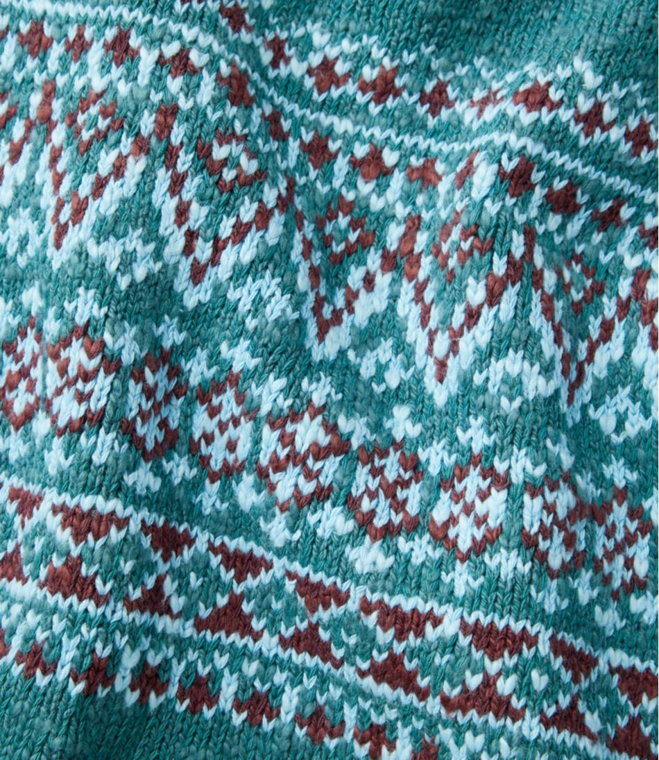 Women's Cotton Ragg Sweater, Crewneck Fair Isle - Image 4