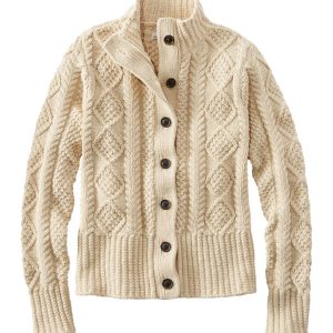 Women's Signature Cotton Fisherman Sweater, Short Cardigan