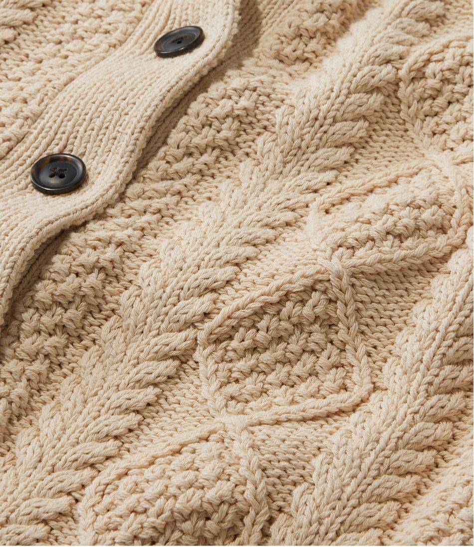 Women's Signature Cotton Fisherman Sweater, Short Cardigan - Image 4