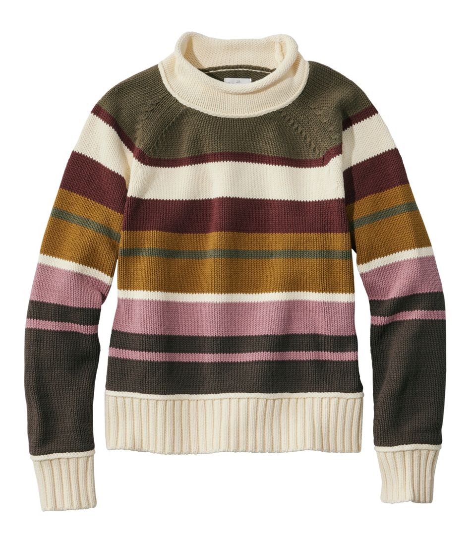 Women's Signature Original Cotton Sweater, Rollneck Stripe