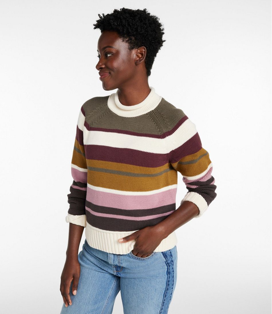 Women's Signature Original Cotton Sweater, Rollneck Stripe - Image 2