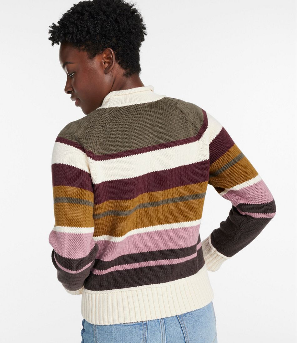 Women's Signature Original Cotton Sweater, Rollneck Stripe - Image 3