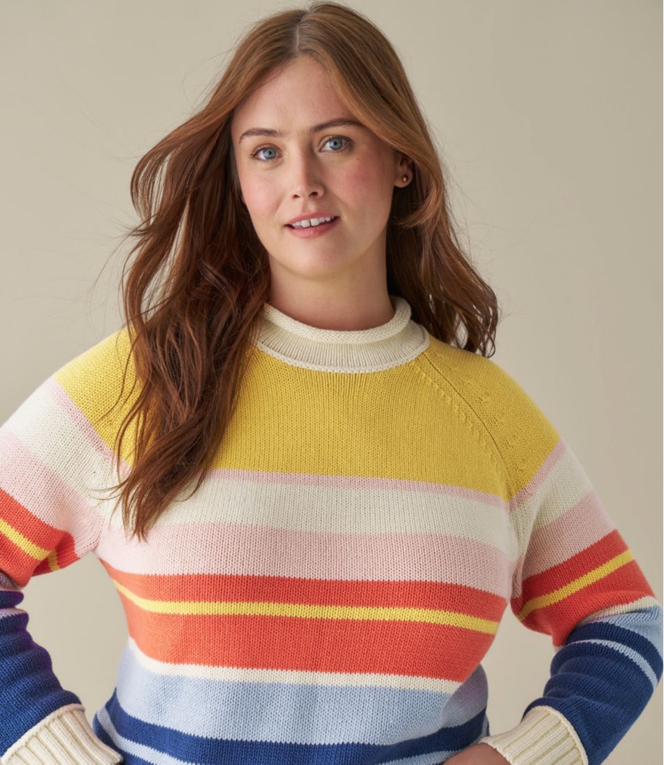 Women's Signature Original Cotton Sweater, Rollneck Stripe - Image 6
