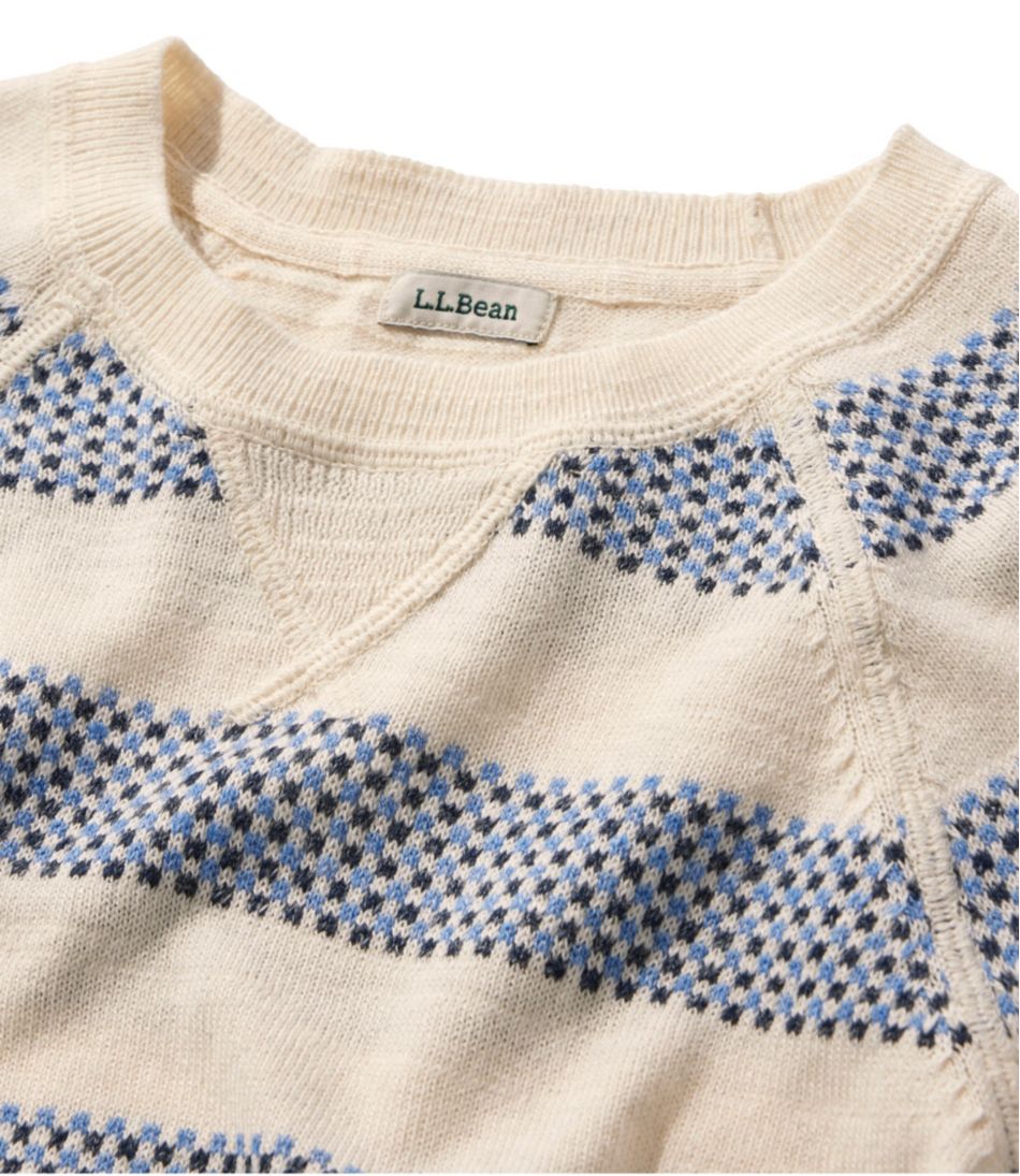 Women's Organic Cotton Slub Sweater, Crewneck Stripe - Image 4