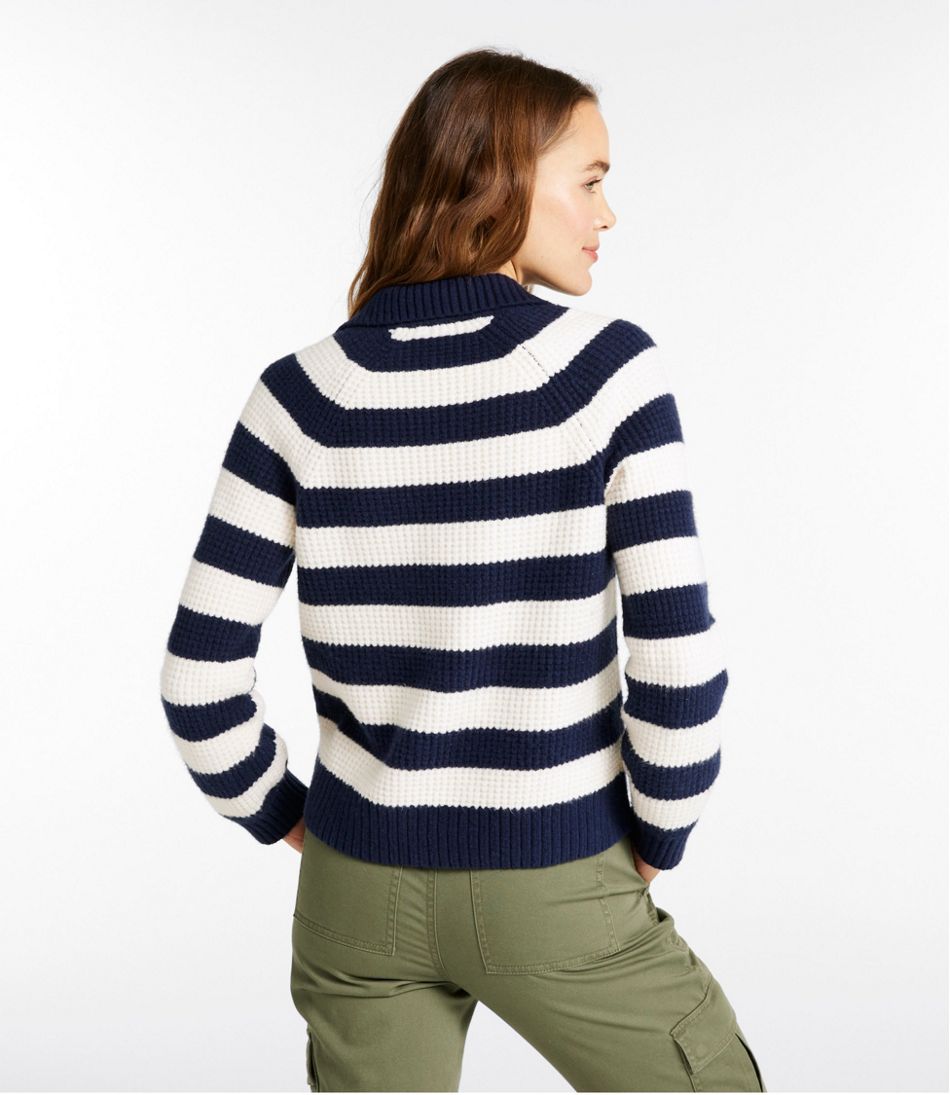 Women's SuperSoft Waffle Sweater, Polo Stripe - Image 3