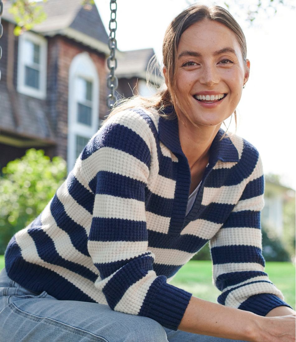 Women's SuperSoft Waffle Sweater, Polo Stripe - Image 6