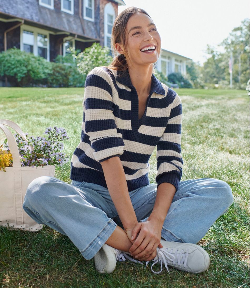 Women's SuperSoft Waffle Sweater, Polo Stripe - Image 7