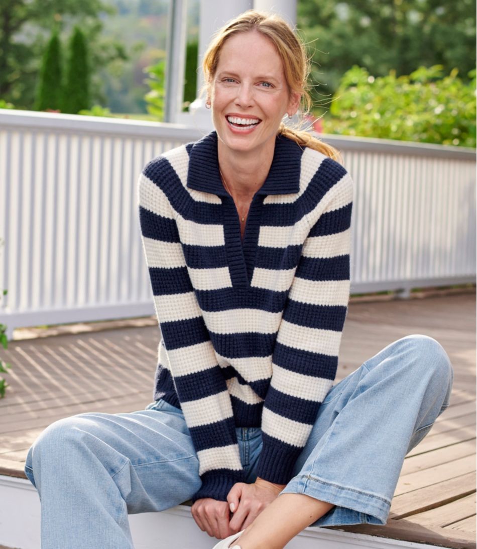 Women's SuperSoft Waffle Sweater, Polo Stripe - Image 8