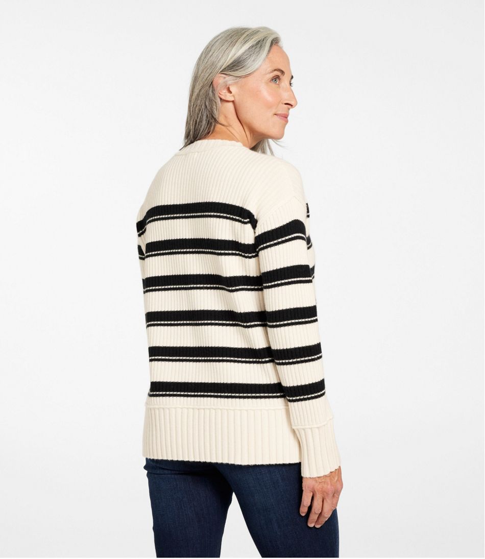 Women's Heritage Heirloom Wool/Cashmere Sweater, Crewneck Stripe - Image 3