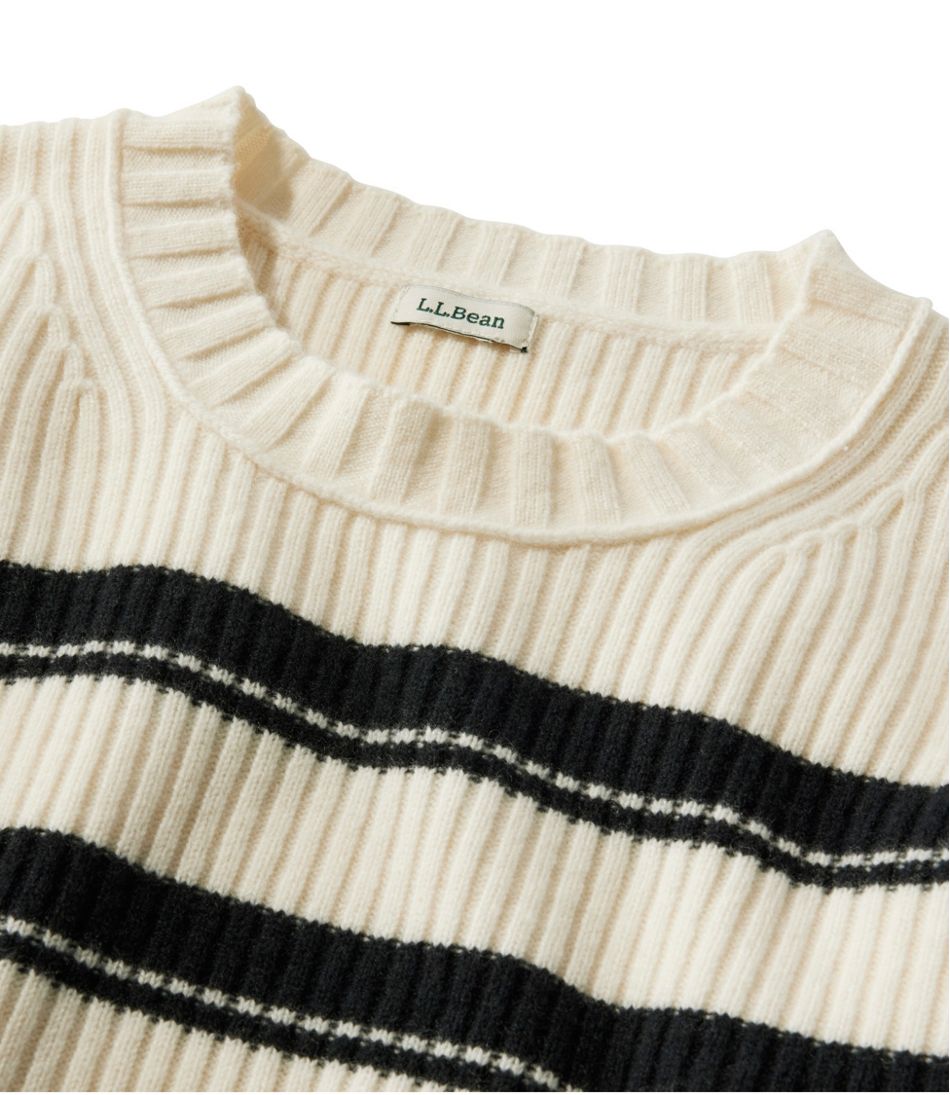 Women's Heritage Heirloom Wool/Cashmere Sweater, Crewneck Stripe - Image 4