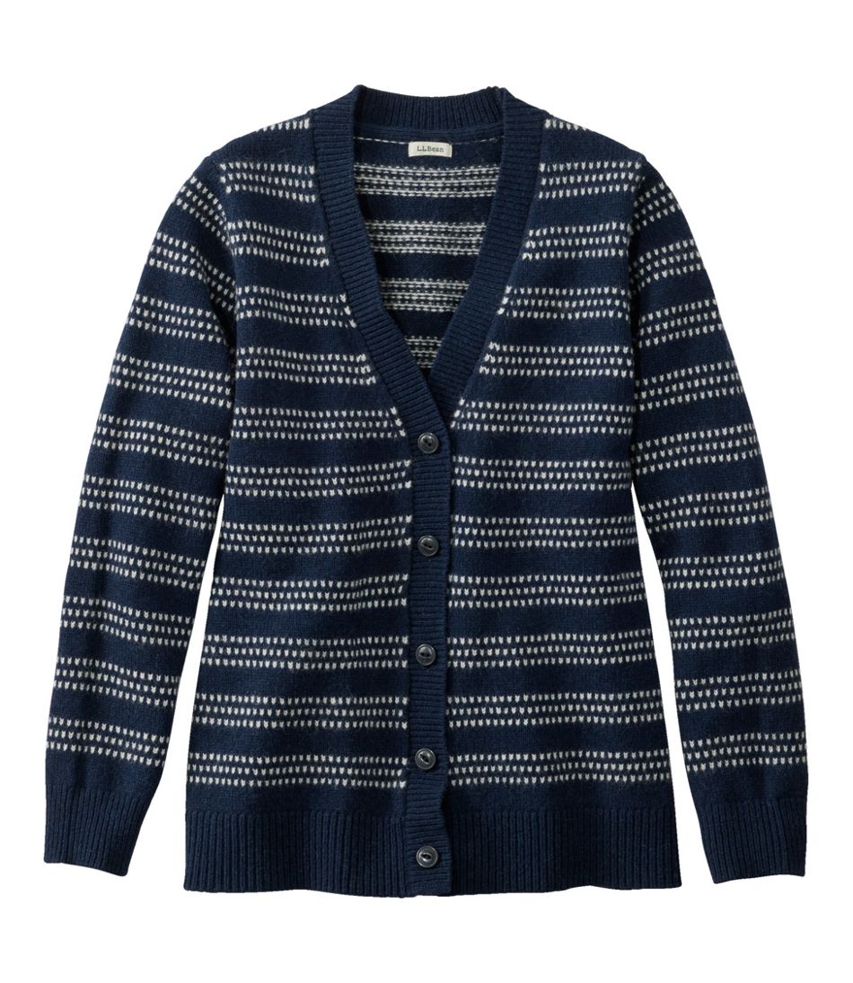 Women's Bean's Classic Ragg Wool Sweater, Button-Front Cardigan Novelty