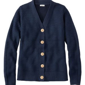 Women's Basketweave Sweater, Button-Front Cardigan
