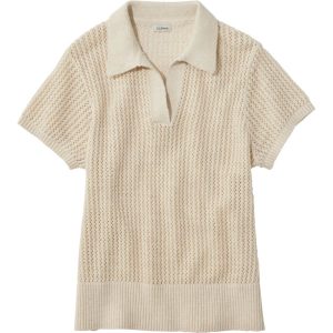 Women's Organic Cotton Slub Pointelle Sweater, Polo
