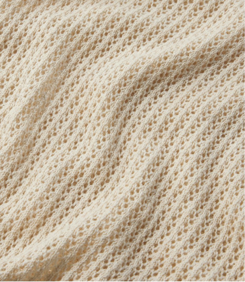 Women's Organic Cotton Slub Pointelle Sweater, Polo - Image 5