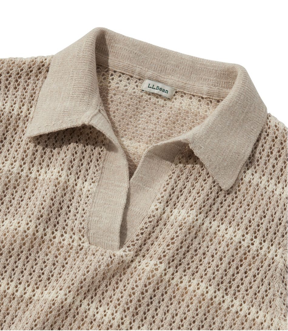 Women's Organic Cotton Slub Pointelle Sweater, Polo - Image 4