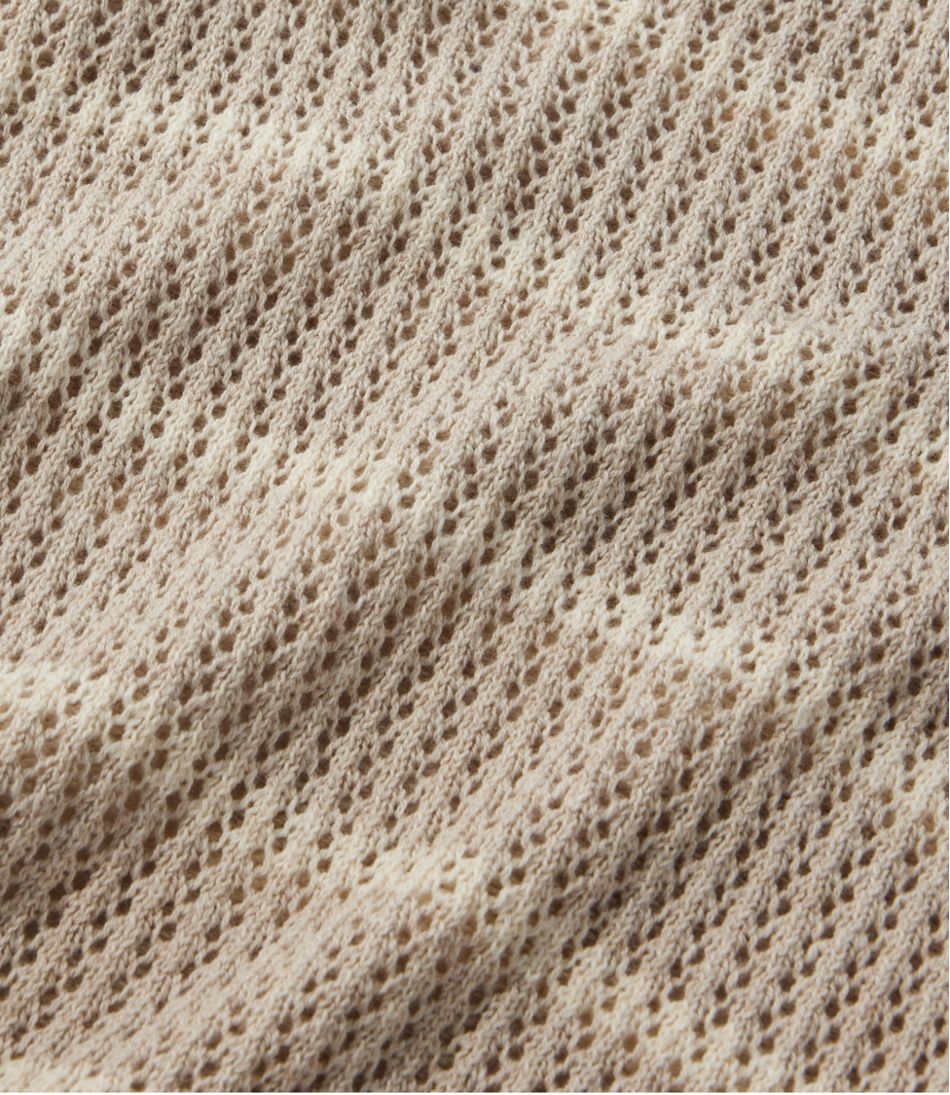 Women's Organic Cotton Slub Pointelle Sweater, Polo - Image 5