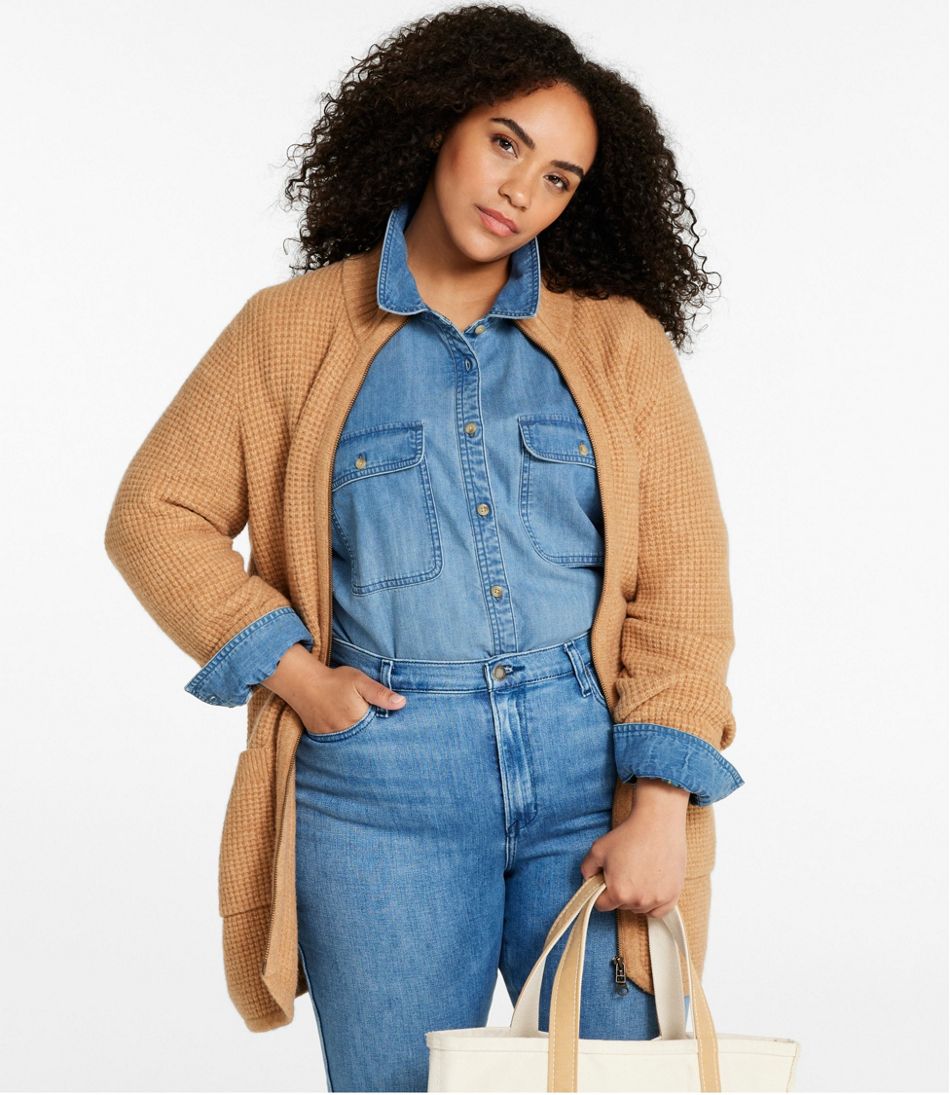 Women's SuperSoft Waffle Sweater, Coatigan - Image 2