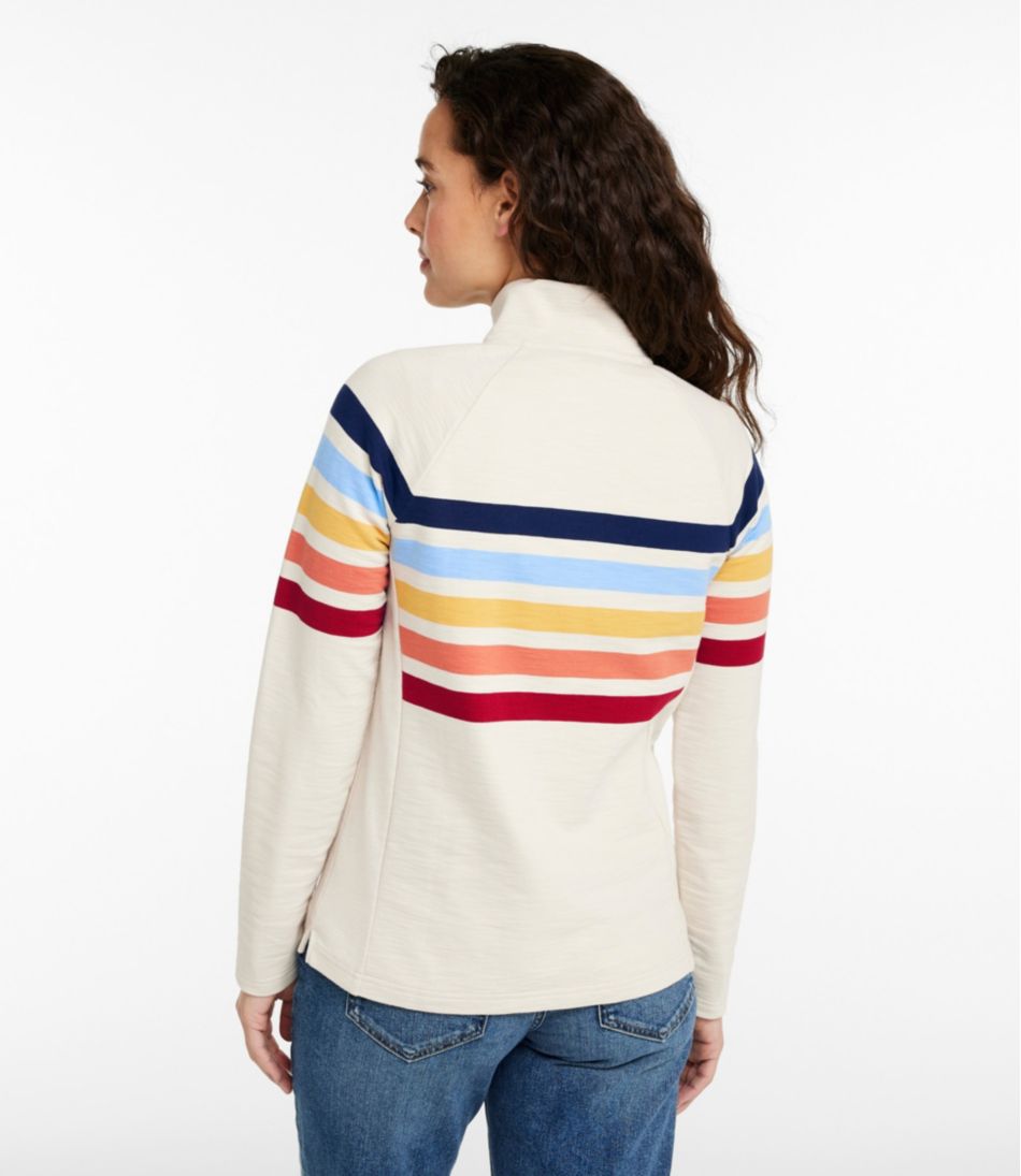 Women's Peaks Island Quarter-Zip Pullover, Stripe - Image 3