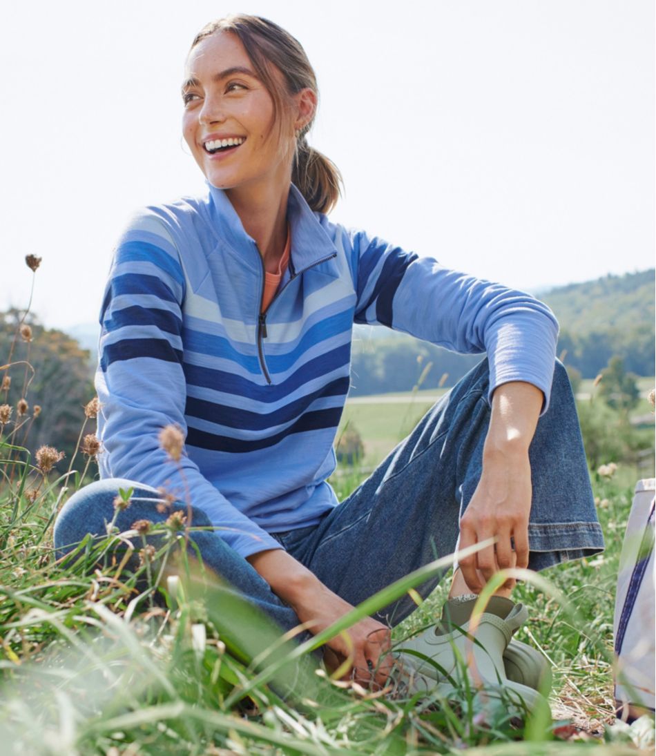 Women's Peaks Island Quarter-Zip Pullover, Stripe - Image 8