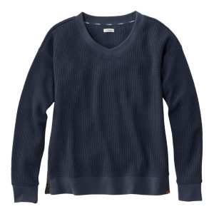 Women's Birchwood Brushed Waffle Top, V-Neck