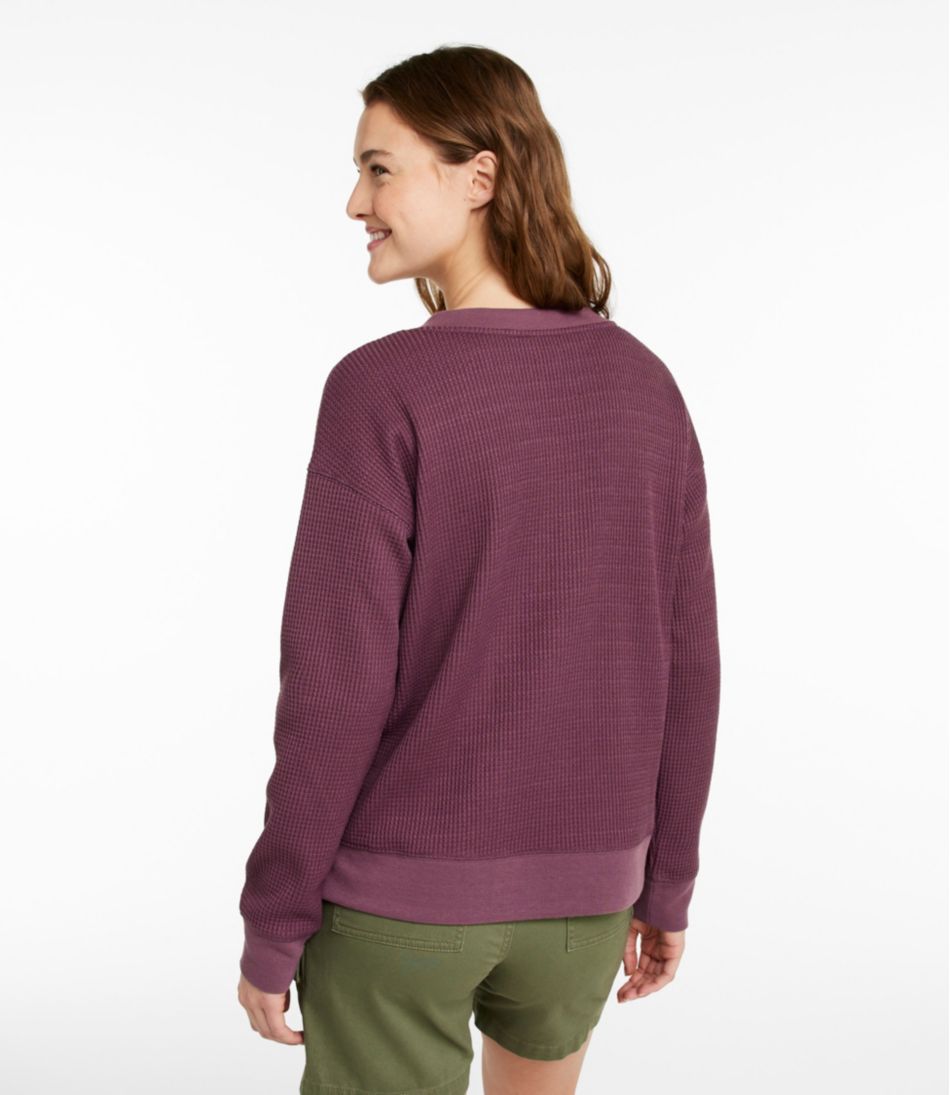 Women's Birchwood Brushed Waffle Top, V-Neck - Image 3