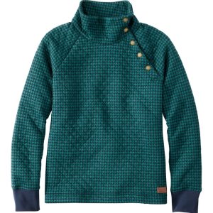 Women's Quilted Sweatshirt, Snapneck Pullover Print