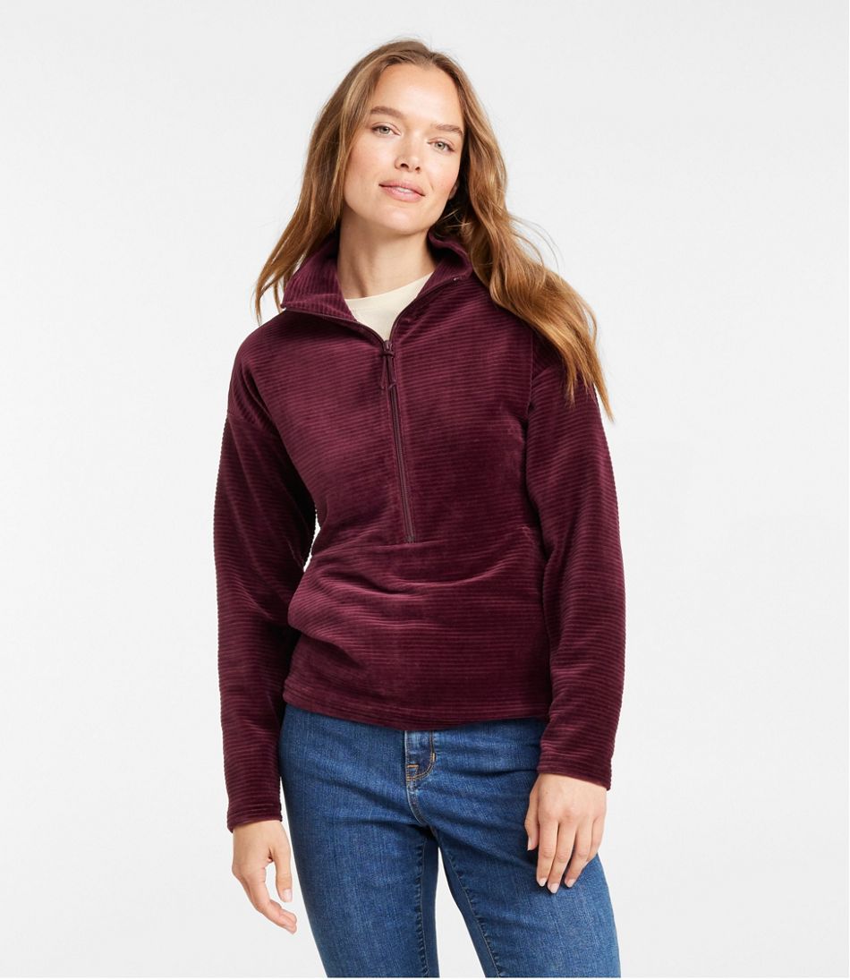 Women's Soft Stretch Corduroy Pullover, Half-Zip - Image 2