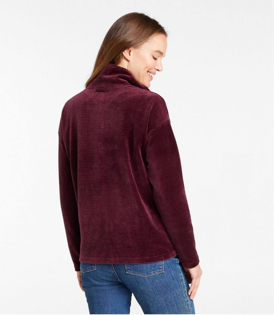 Women's Soft Stretch Corduroy Pullover, Half-Zip - Image 3