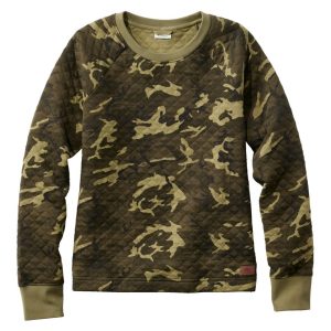 Women's Quilted Sweatshirt, Crewneck Pullover Print