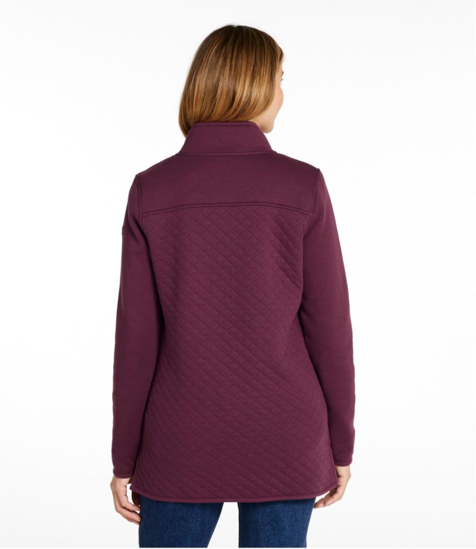 Women's Quilted Sweatshirt, Mockneck Tunic - Image 3