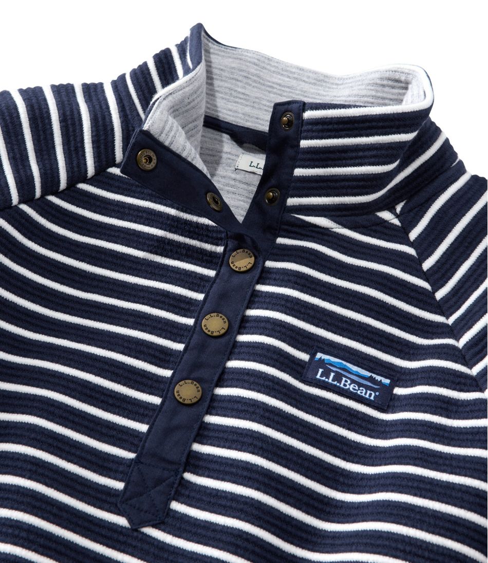 Women's Lakewashed Double-Knit Quarter-Snap, Stripe - Image 4