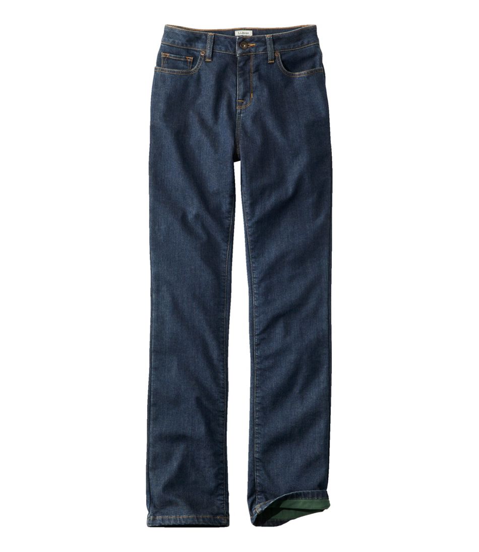 Women's True Shape Jeans, High-Rise Straight-Leg Fleece-Lined